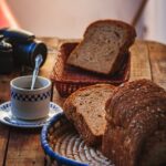 Food Aesthetics - Freshly baked whole grain bread with a steaming #10672833