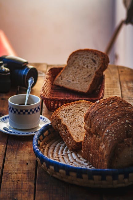 Food Aesthetics - Freshly baked whole grain bread with a steaming #10672833