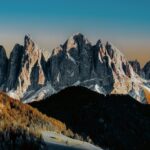 Mountain Landscapes - Breathtaking view of the sharp peaks of the Dolo #12366045