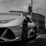 Luxury Cars - Black and white photo of luxury Lamborghini Hura #15859465