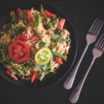 Food Aesthetics - A plate of freshly prepared mixed vegetable nood #17184357