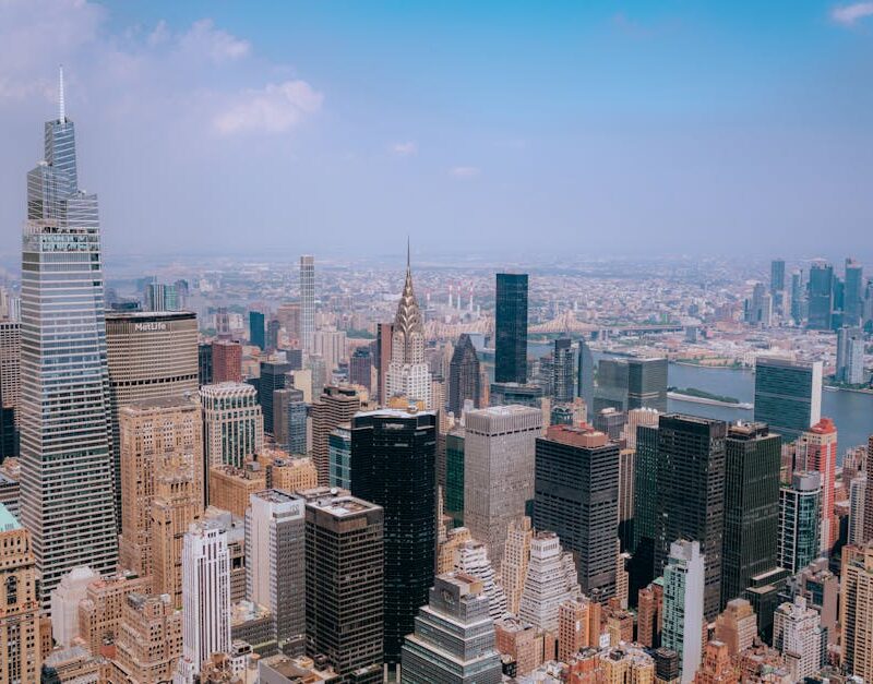 City Architecture - A breathtaking aerial shot of New York City's ic #27100687