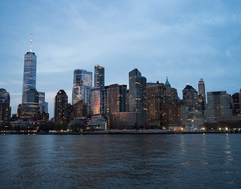 City Architecture - Dramatic view of the New York City skyline at du #33608269