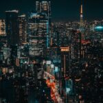 City Architecture - Stunning night view of Tokyo's cityscape with ic #35072453