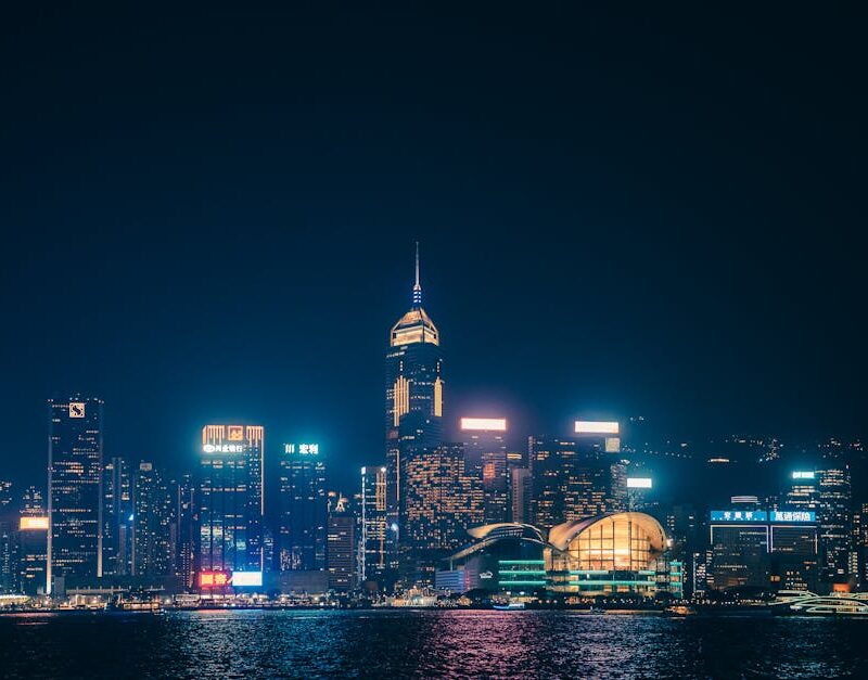 City Architecture - A captivating view of Hong Kong's skyline illumi #36011555