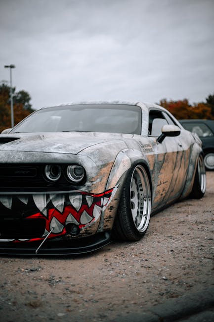 Luxury Cars - A custom sports car with a fierce shark-themed p #36086298