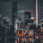 City Architecture - Captivating night view of Jakarta skyline with g #4346857