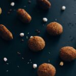 Food Aesthetics - Top view of fried falafel balls and chickpeas on #6275186